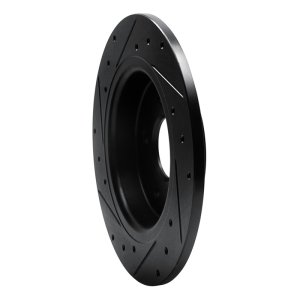 Volvo V50 Brake Rotor (1) - Rear Right - R1 Concepts - Drilled & Slotted - Black - `04-`13